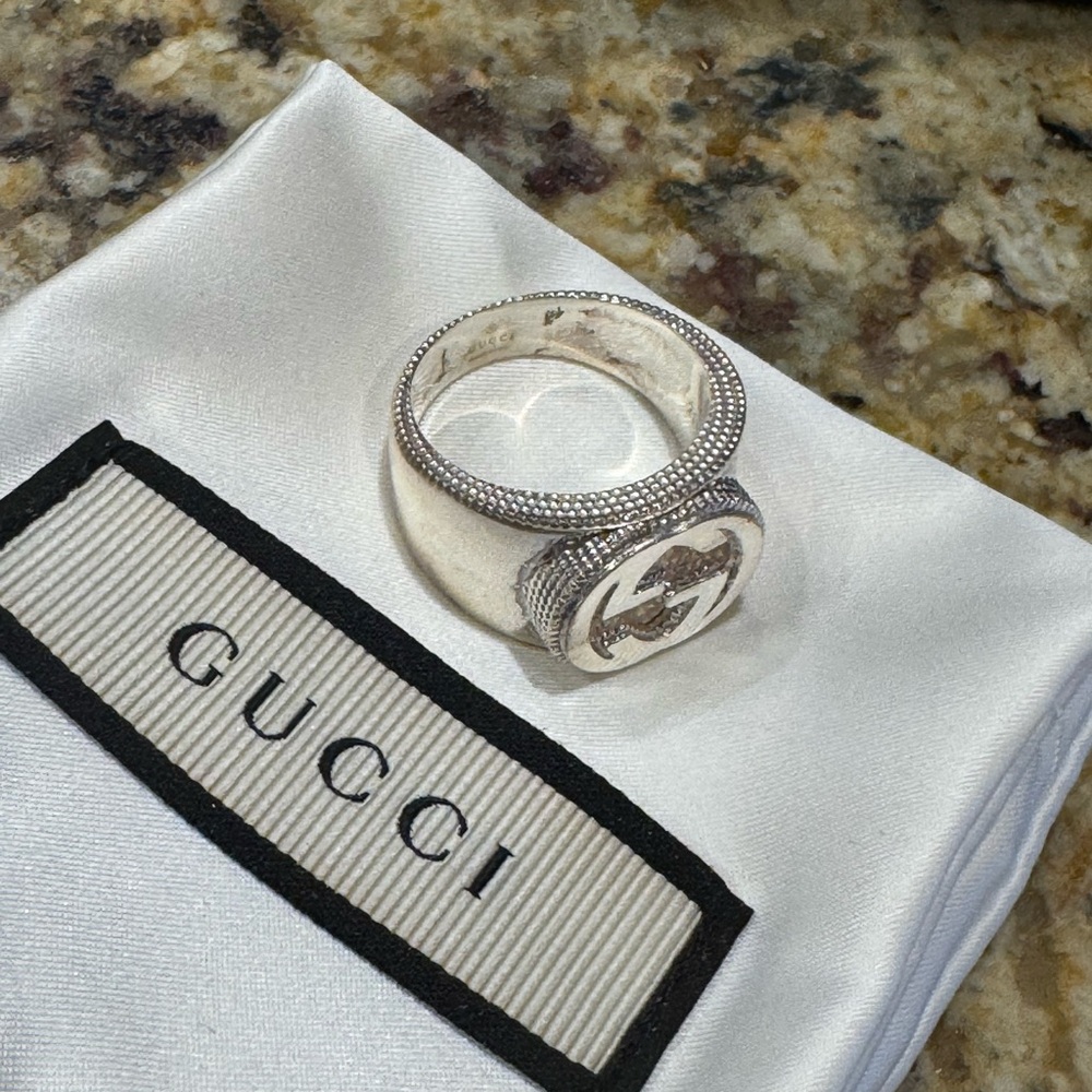 Gucci Silver Logo Ring